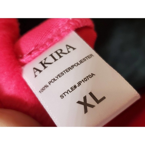 Akira Women's Solid Red 100% Polyester Long Sleeve Half Zip Front Top Size XL - Picture 10 of 11